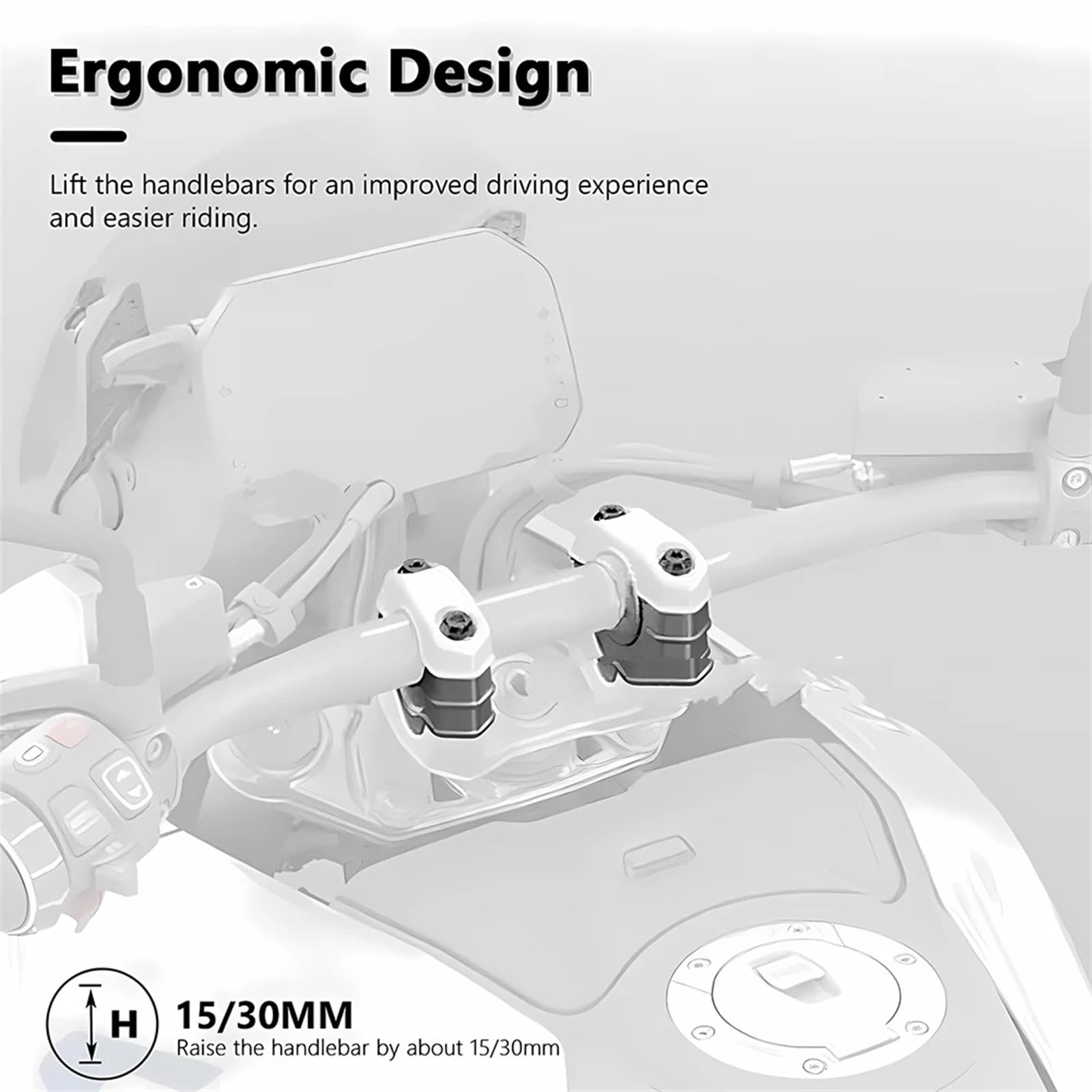 Riser Manubrio Per BMW R1200GS / R1250GS - Alza Manubrio 30mm In Lega Di Alluminio