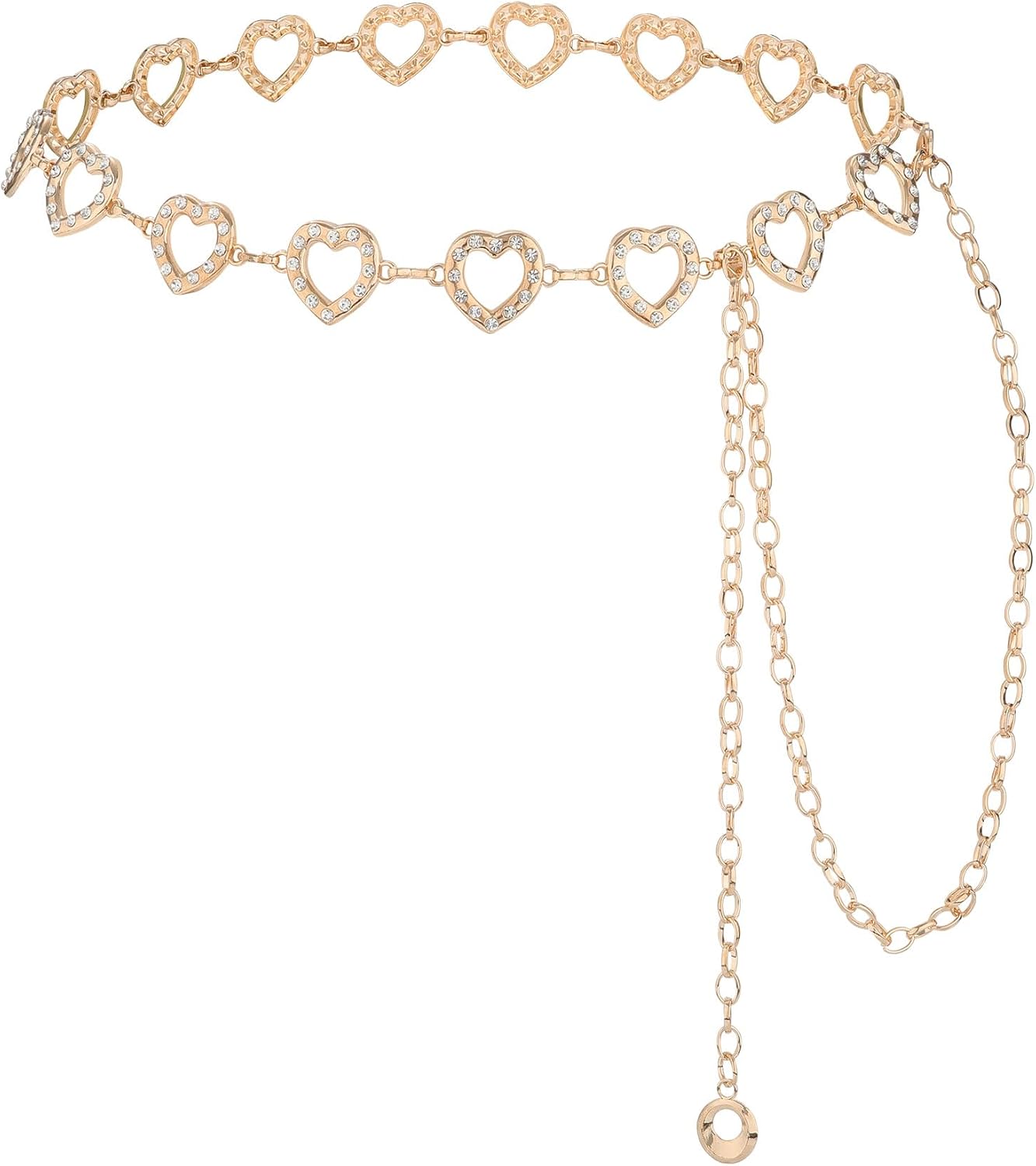 Kajeer Gold Waist Chain Belts for Women Silver Rhinestone Belts for Dresses
