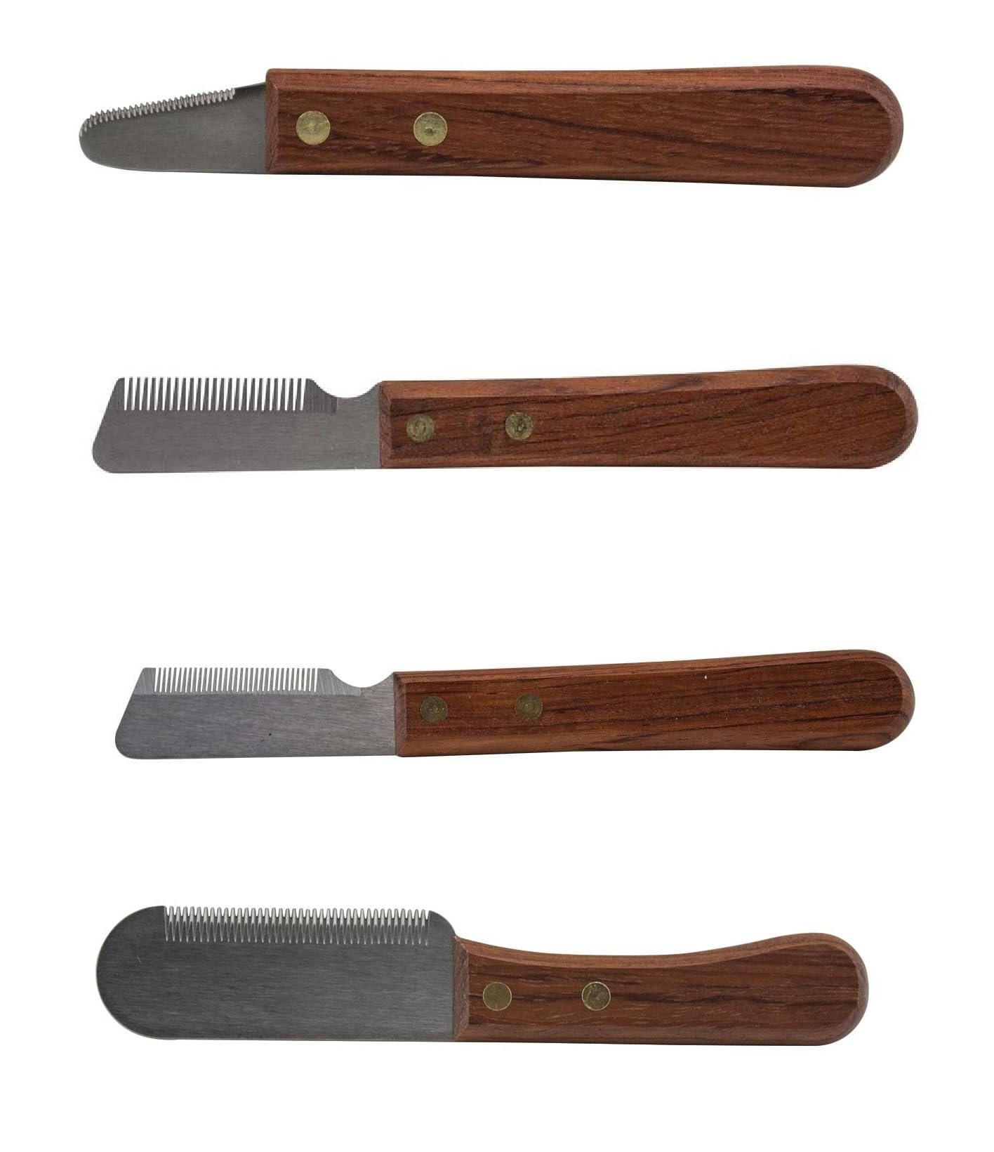 Dog and Cat Grooming Pro Coat and Fur Stripping Knives Rosewood Handle Carding Trimming Stripper (25 Tooth Long)