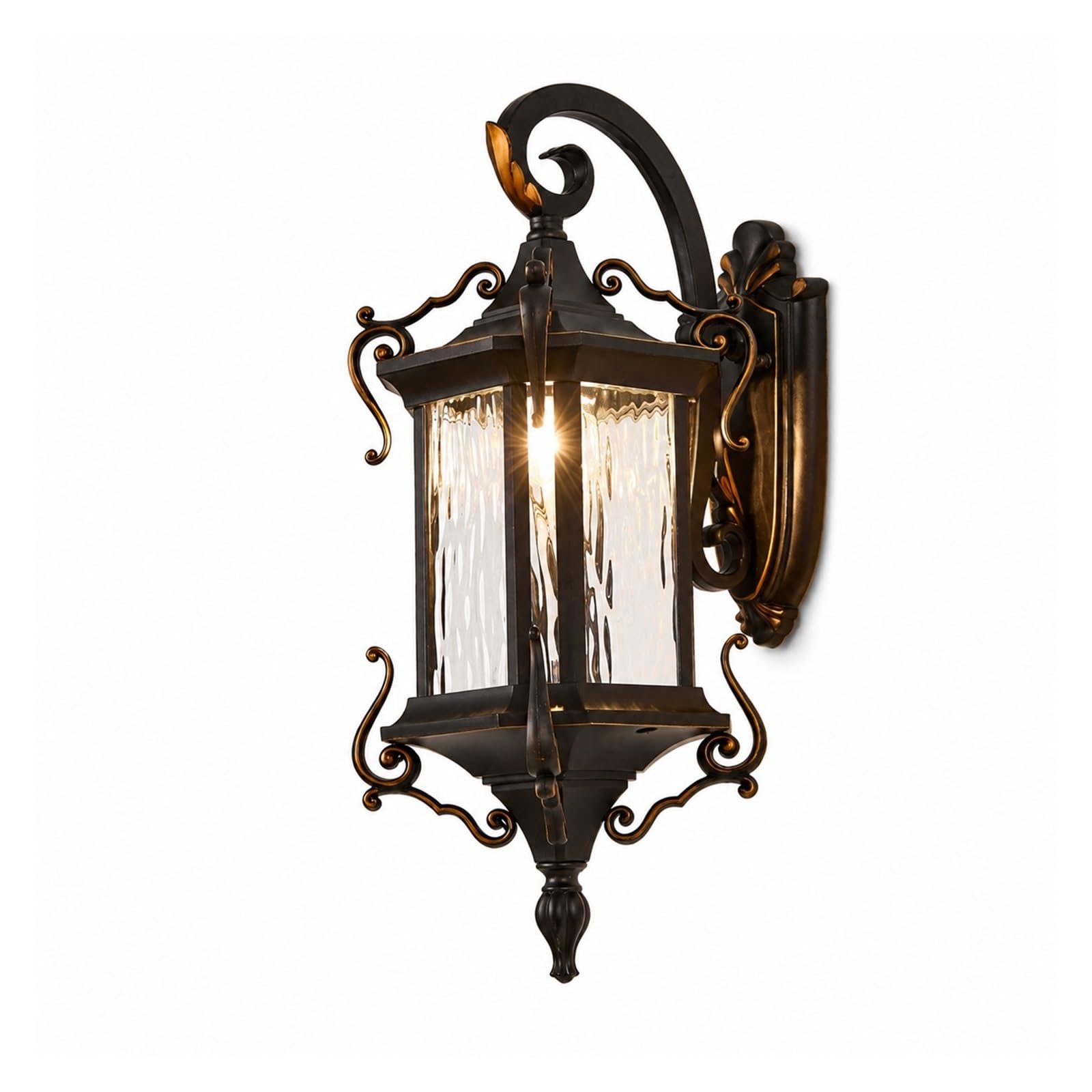 OZBMA European Outdoor Wall Light, Black Lantern, IP65 Waterproof Aluminum Frame Exterior Sconce with Glass Shade, Porch Lighting Fixtures for Entryway Courtyard Threshold