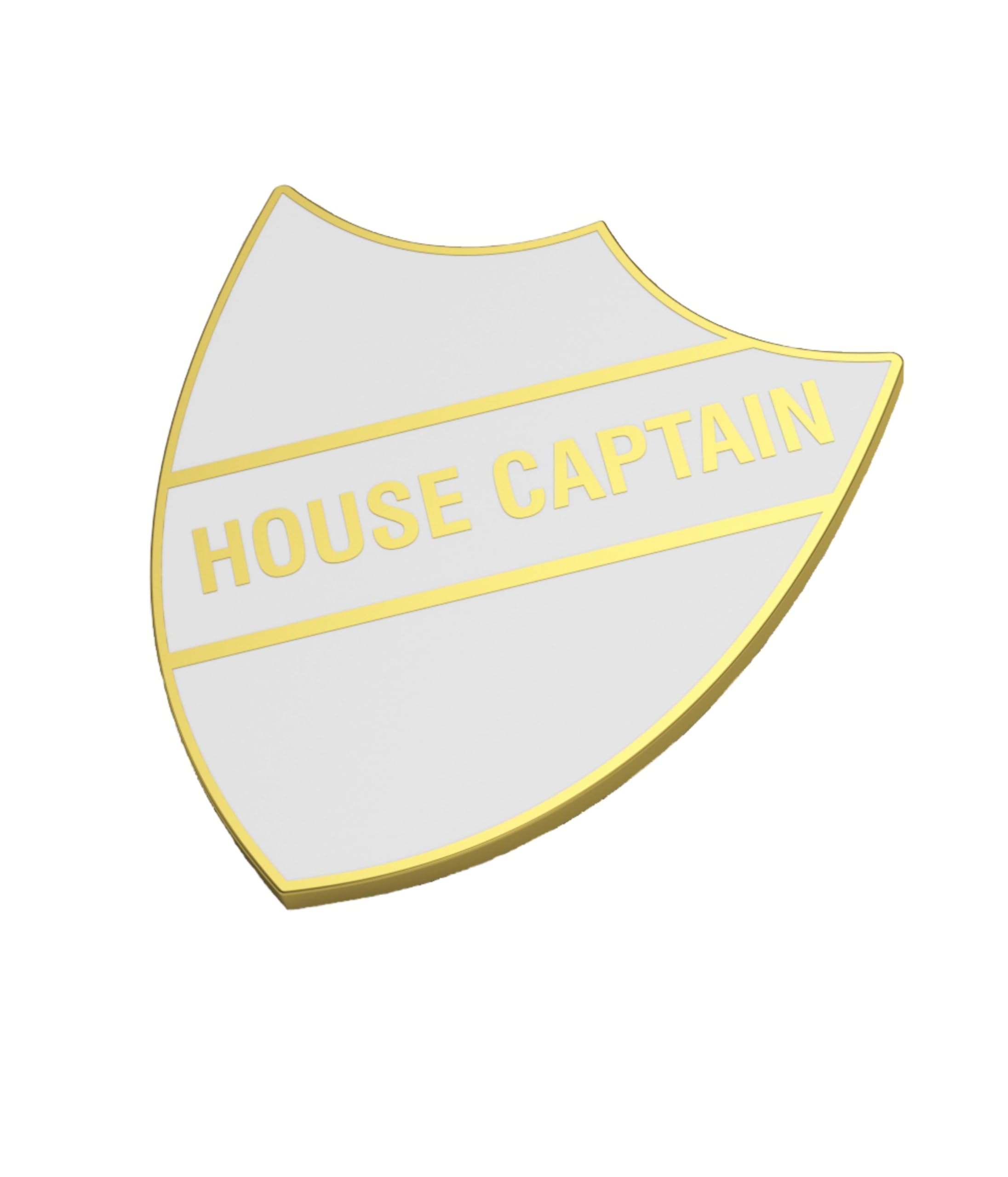 House Captain Shield Badges Packs of 4, School Badges (white)