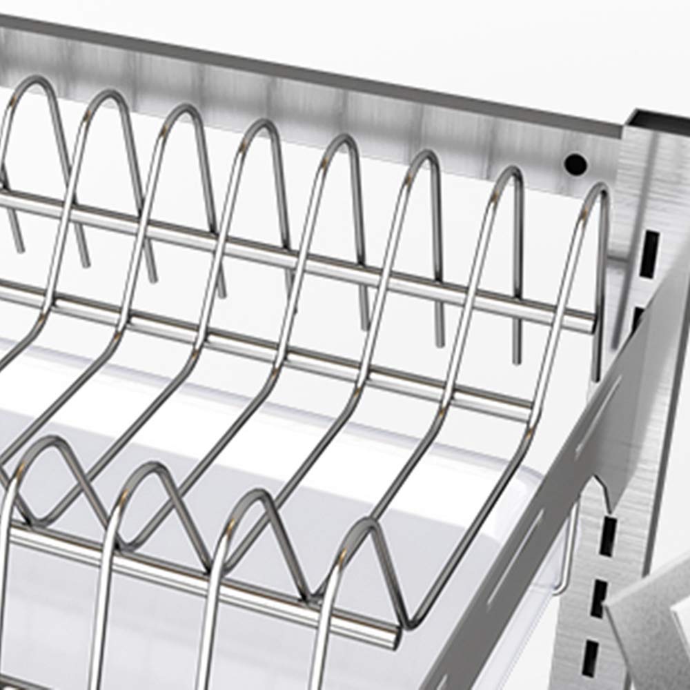 Storage rack Acciaio Inossidabile 201 Mensole da Parete Mensola angolare Slot Indipendente Risparmio Di Spazio (Portanti: 20 Kg) Bene/Argento / 5cm