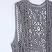 JASTIE Pirate Curiosity Open Stitch Cardigan Boho Sleeve Hippie Crochet Vest (Gray), Medium