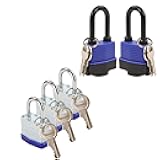 SEPOX® 2Pcs Out-Door Padlock Key-Alike Water-Proof Lock Body Heavy-Duty & 2Pcs Keyed-Alike Padlock, Reinforced Laminated Steel Body 1-9/16