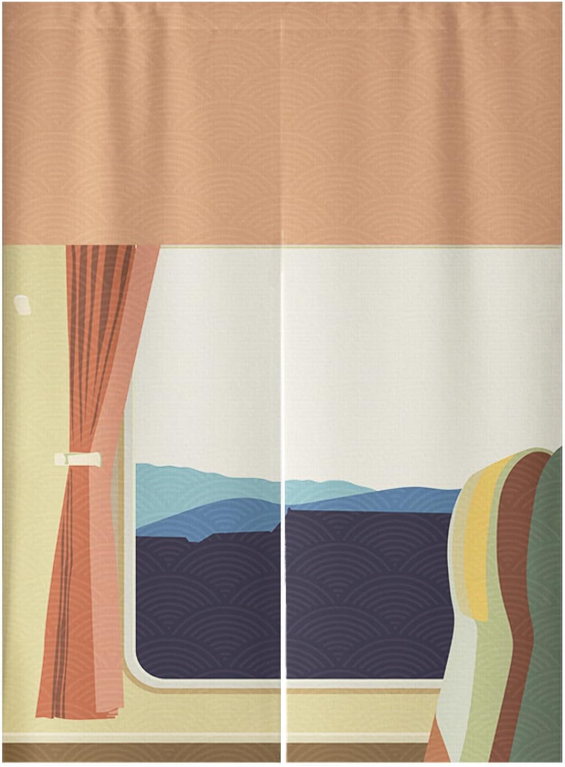 メール便送料無料 暖簾 のれん 春夏秋冬釣瓶 85×丈90cm 99768 日本製 間仕切り カーテン タペストリー 目隠し 玄関 階段 洗面所  キッチン 台所 部屋 仕切り 棚 パントリー - 【作務衣と甚平 和専門店ひめか】- プレゼント＆ギフトのギフトモール のれん ロング 壁飾り タペストリー 間仕切り 目隠し 玄関のれん 85x180cm 抽象 癒され オシャレ ピアノ 暖簾 飾り リ