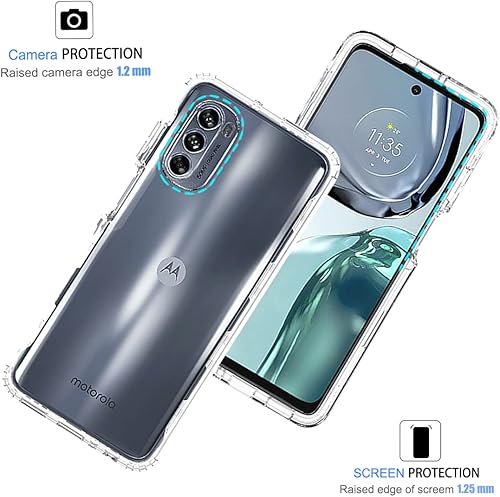 Miniatura 2 de Funda de teléfono para Moto G62 5G, Motorola G62 5G con protector de pantalla de vidrio templado, carcasa protectora de cuerpo completo transparente