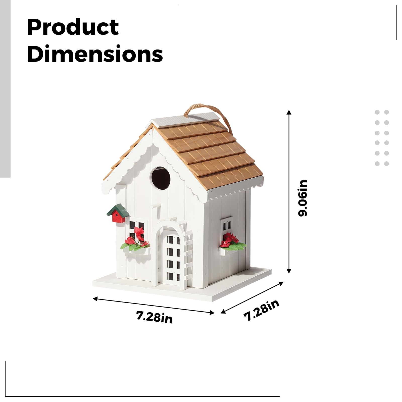 Vogelhaus für den Außenbereich, Gartendekoration, Vogelhaus mit Blumendesign, vielseitig oder eigenständig, zum Aufhängen, für Gastfamilien, Innenhöfe und Terrassen
