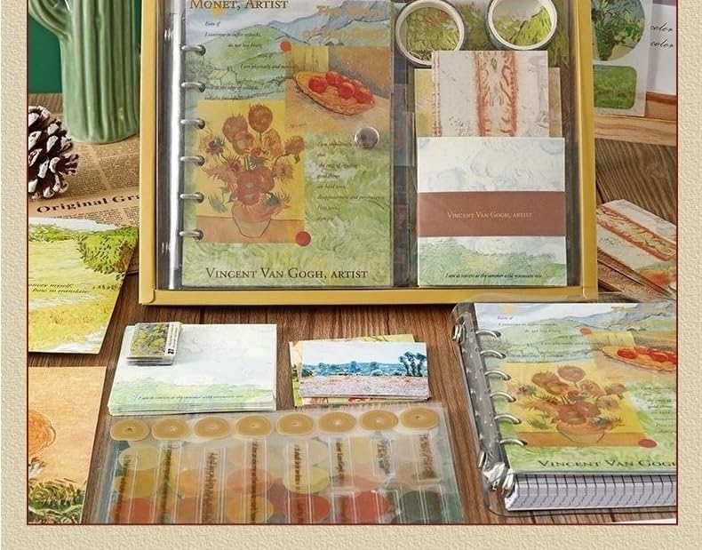 Image of VOTDOT (346Pcs) Paper Junk Journal & Scrapbook Kit, Scrapbooking Supplies Kit with Creative Decor Journaling Supplies, Stationery, Stickers, A6 Grid Notebook with Graph Ruled Page Gift for Girl (VD Yellow )