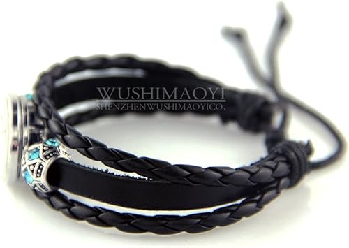Miniatura 2 de WUSHIMAOYI Pulsera de cuero tejida a mano personalizada con cuentas de constelación del zodiaco 12 Personaliza tu propio