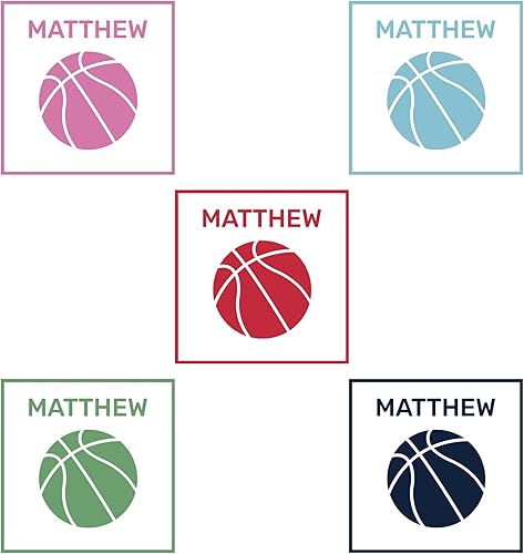 Miniatura 4 de POEM Studio Letrero de acrílico personalizado con nombre gráfico de baloncesto para decoración de pared de habitación de niños