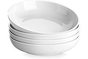 MALACASA 10" Large White Bowls Set of 4
