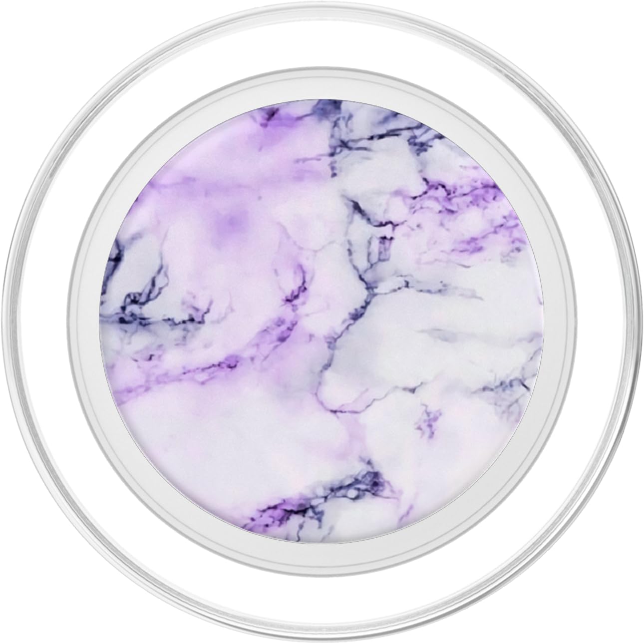 Elegant Purple and White Natural-Marble PopSockets PopGrip for MagSafe