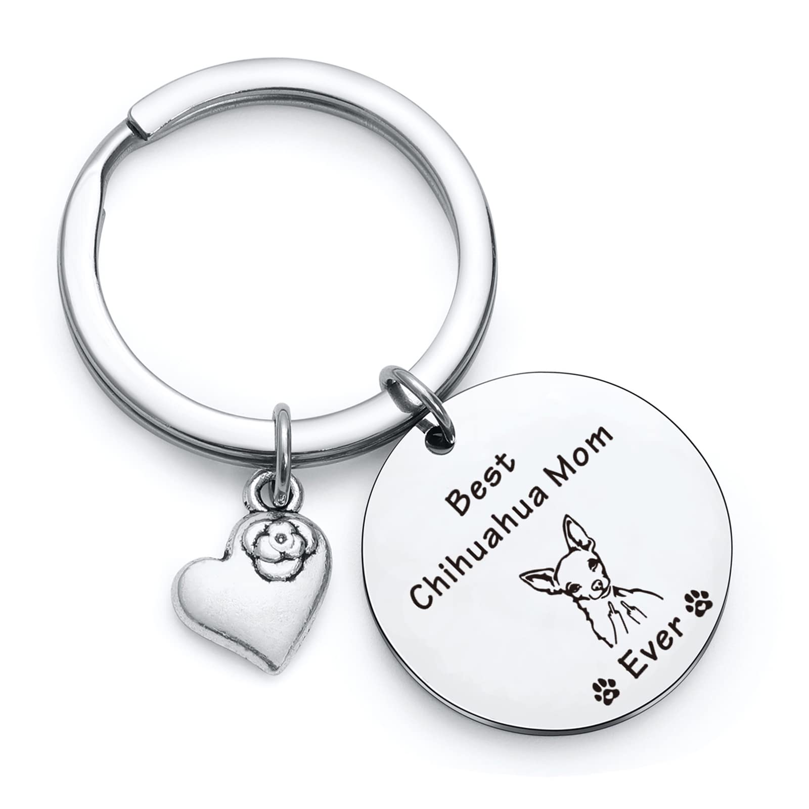 RSZOTW Chihuahua Mom Keychain Chihuahua Jewelry Chihuahua Lover Gift Dog Gift