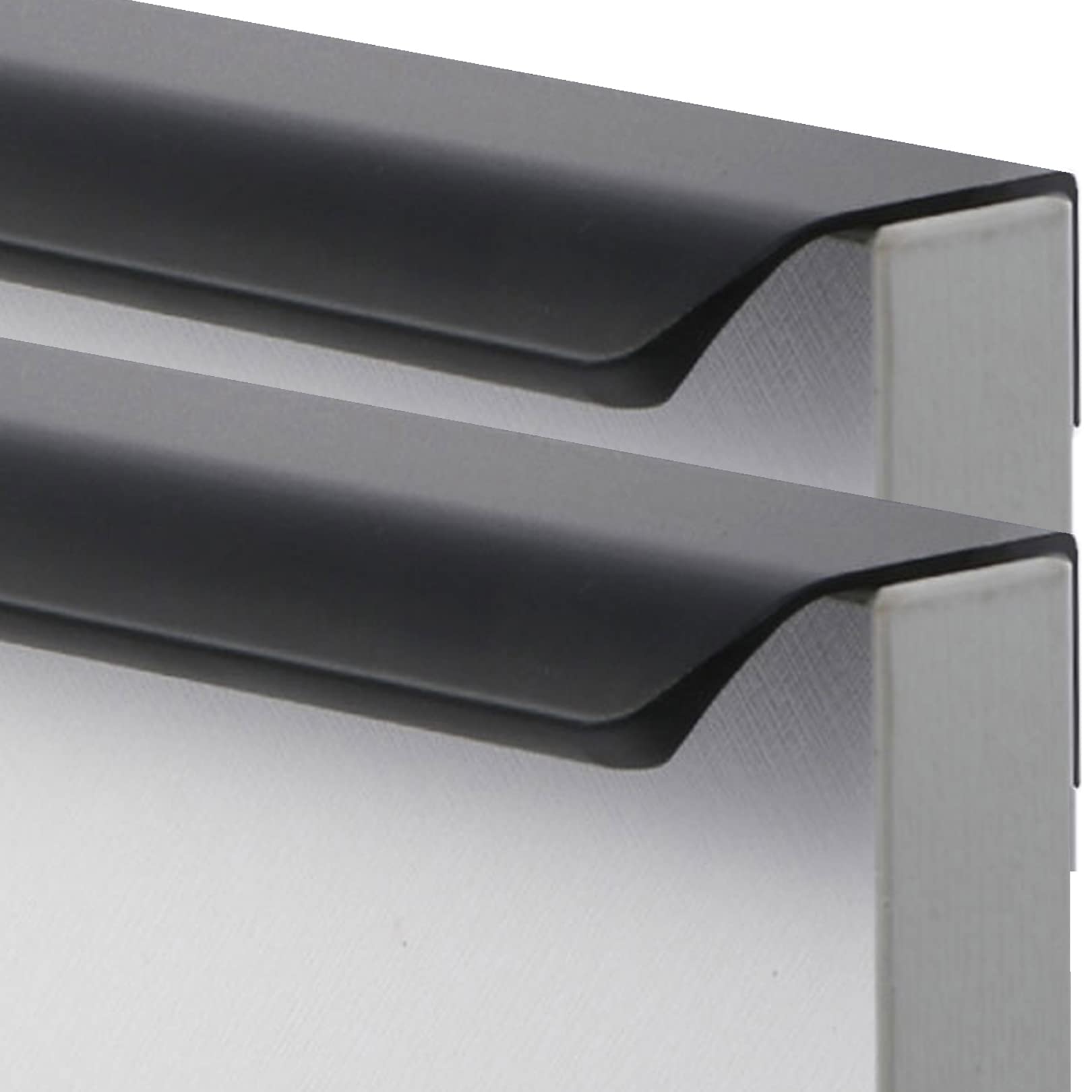 DFrywdgSEY Concealed Door Handle, Aluminum Alloy Invisible Handles Cabinet Drawer Wardrobe Kitchen Knobs Black 2 Pieces(Hole Distance 64mm)