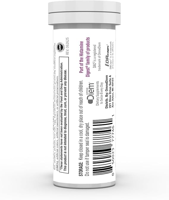 Omne Diem DrinkHD DAO Enzyme with Diamine Oxidase (60 Count) - 3 Pack of 20 Count