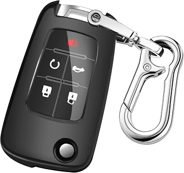 QBUC for Chevy Key Fob Cover with Keychain,Black