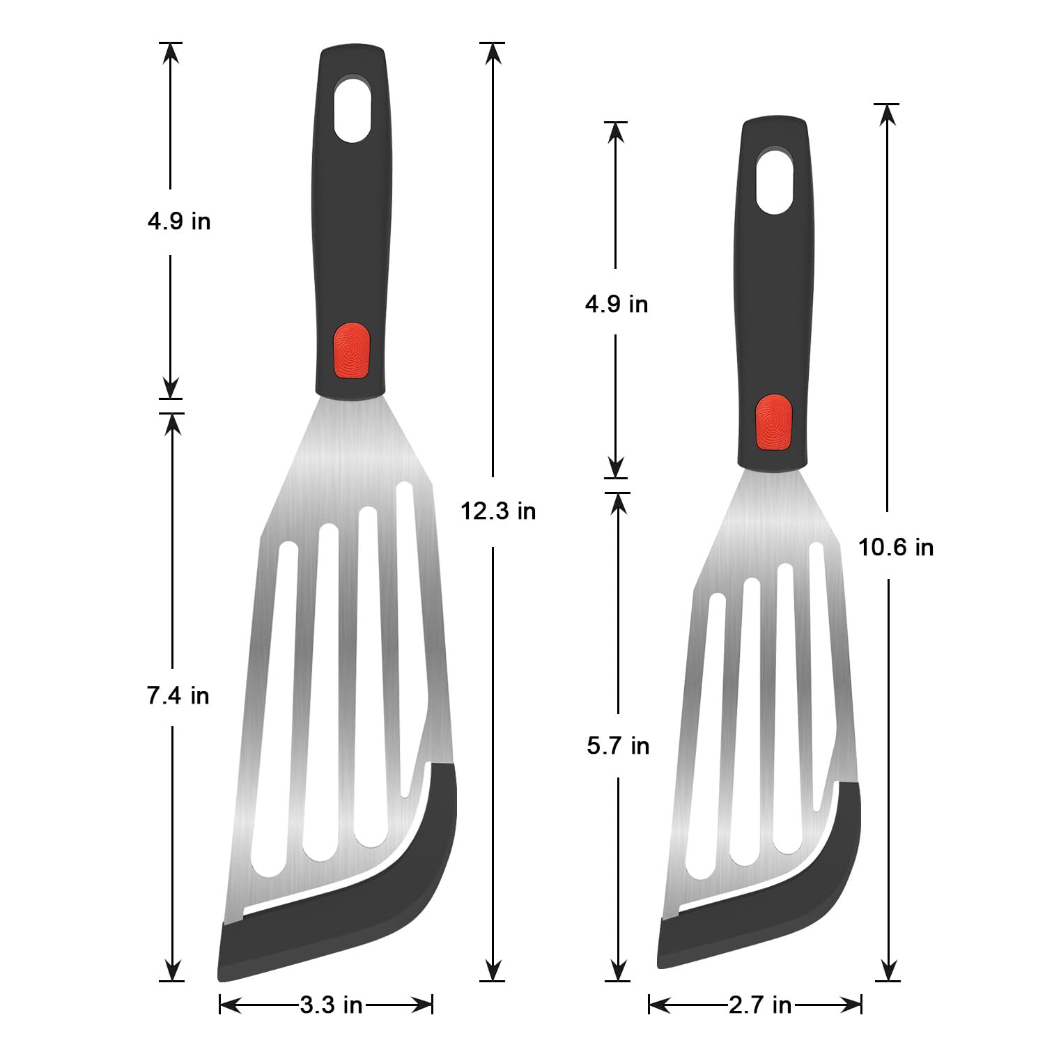 Juego de espátulas de silicona para pescado, espátulas de pescado de 12.3 y 10.6 pulgadas para utensilios de cocina antiadherentes, espátulas ranuradas de silicona resistentes al calor a 315.6