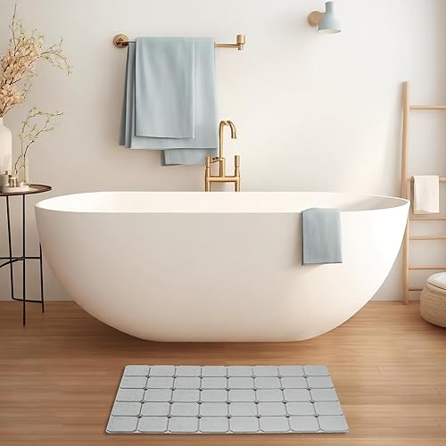 Miniatura 7 de Alfombra de baño para bañera texturizada Alfombra de baño de silicona plegable Alfombra de ducha antideslizante sin ventosas 28 x 17.7 pulgadas -