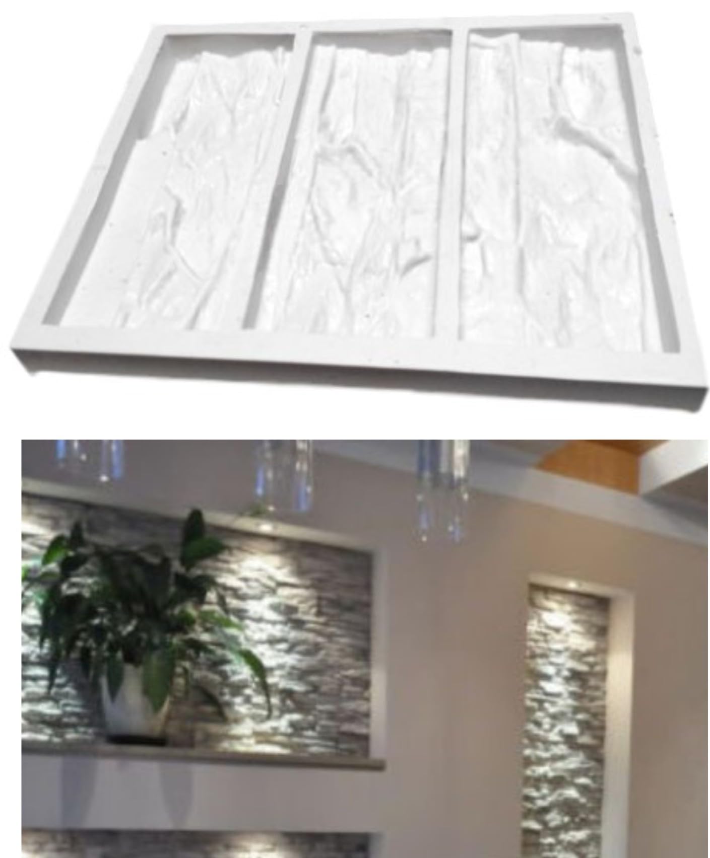 Moule Canyon effet pierre naturelle pour parement mural en platre et ciment