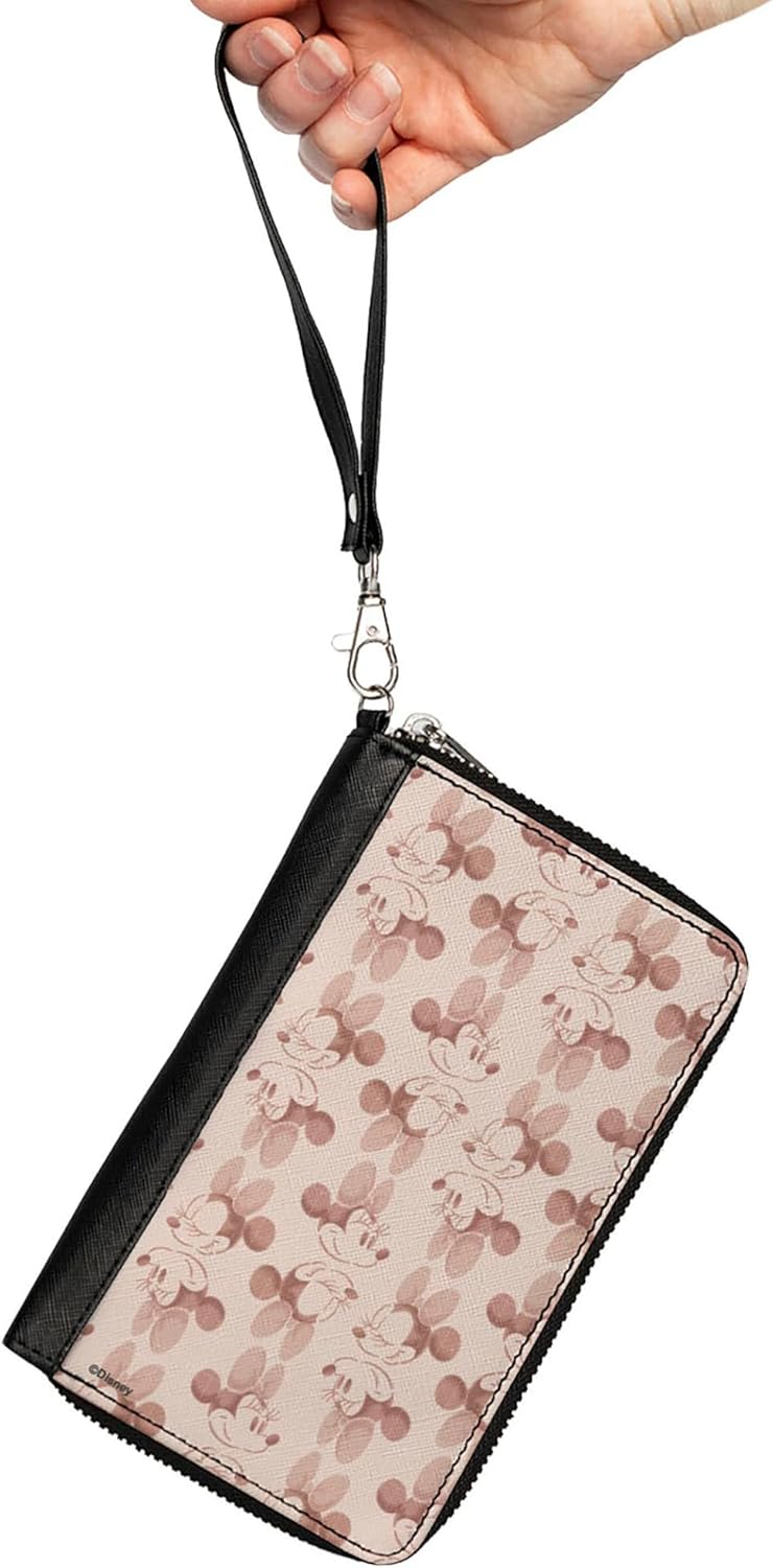 Buckle-Down Women's PU Zip Around Wallet Rectangle-Minnie Mouse, 7.5"x4.5"