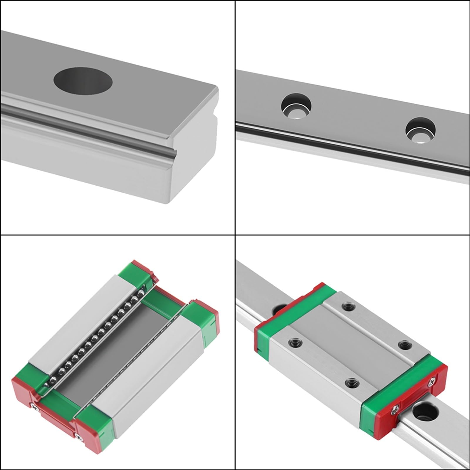 Rail Coulissant 1 pièces MGN15 Rail linéaire + MGN15H ou MGN15C bloc 15mm Guide linéaire 100-1000mm MGN15 Rail coulissant linéaire Bloc de Piste(MGN15H,300mm)