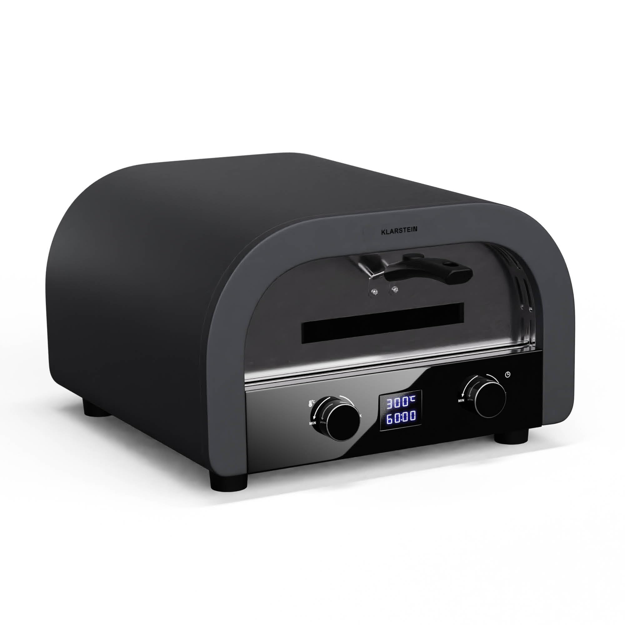 Klarstein FornoVetro Four à Pizza Électrique 2200W Double Chauffage Température Numérique Pierre à Pizza Couvercle Verre 450°C