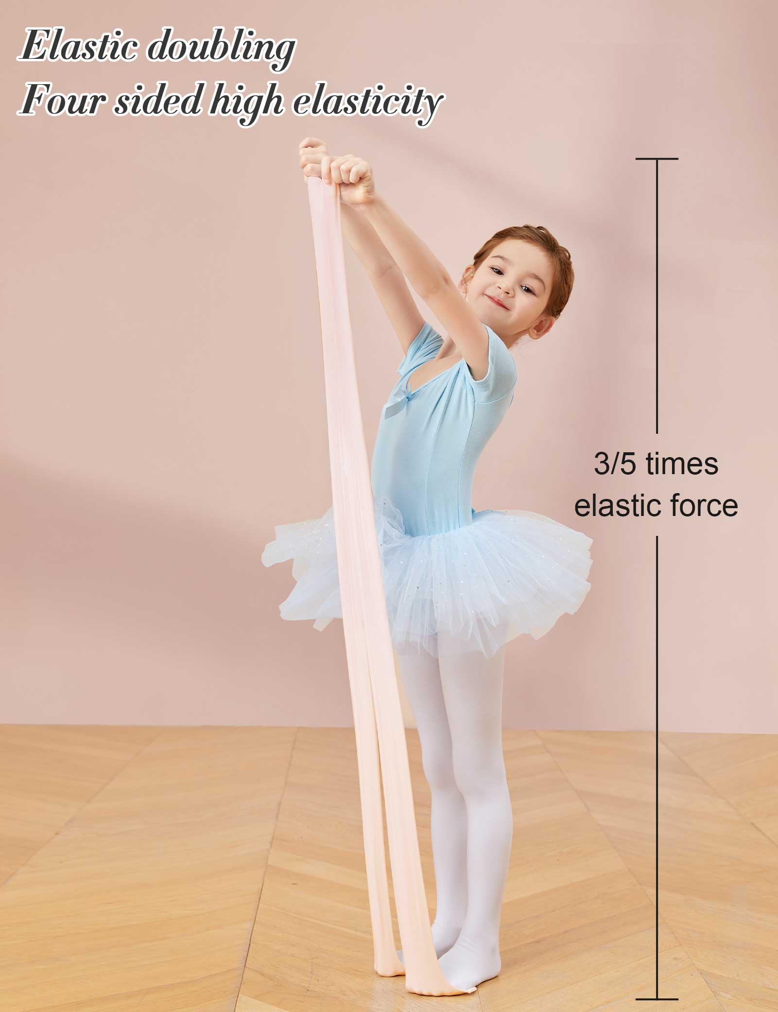 Daydance Girls Ballet Pink Convertible Tights Soft Stirrup Leggings for Dance, Gymnastics, Under Dress 2 Packs