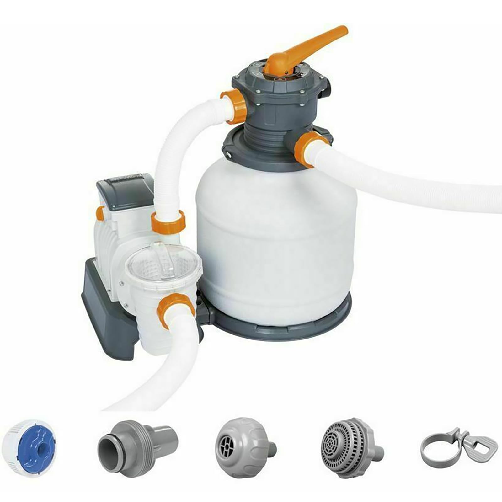 JOSBY System filtrów piaskowych Flowclear z Chem Connect, 1500 GAL Łatwy w użyciu i instalacji, odporny na korozję trwały zbiornik filtrujący, do pływających odpadów basenowych