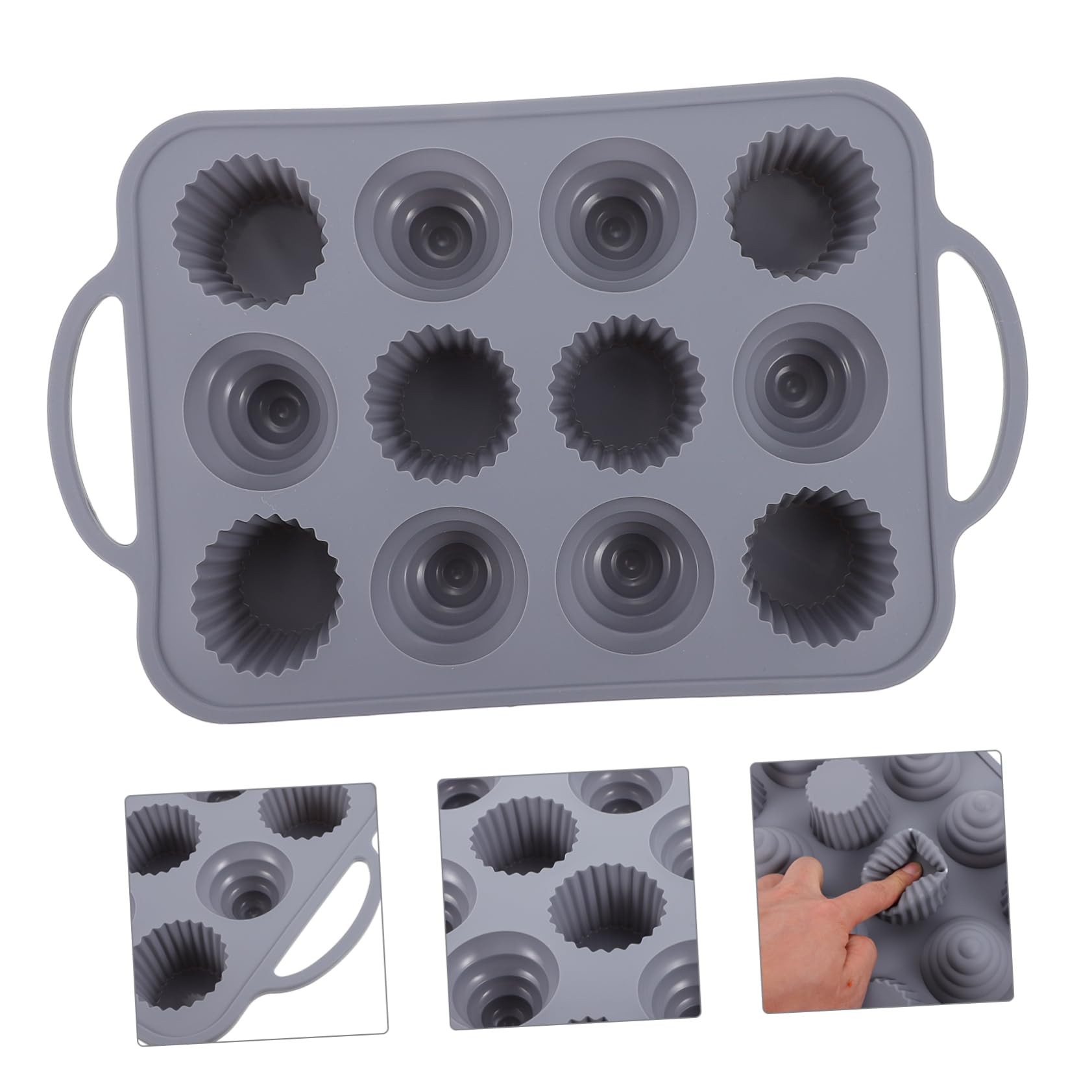 COLLBATH Silikon Backformen Mit Mulden Für Cupcakes Und Schokoladeherstellung Lebensmittelecht Mit Edelstahl-innenseite Für Einfaches Entformen Und Stabile Handhabung