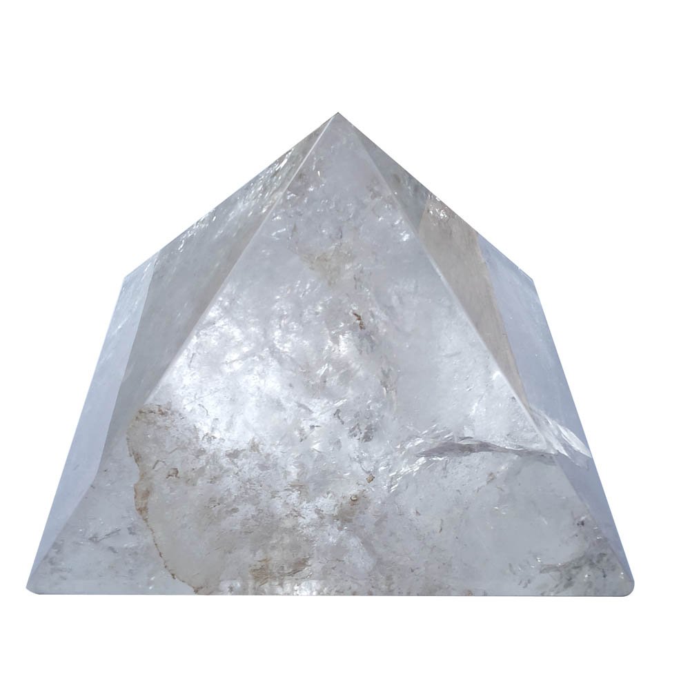 Pirámide de Cuarzo Transparente Natural de Cristal Grande 15 cm decoración de la habitación