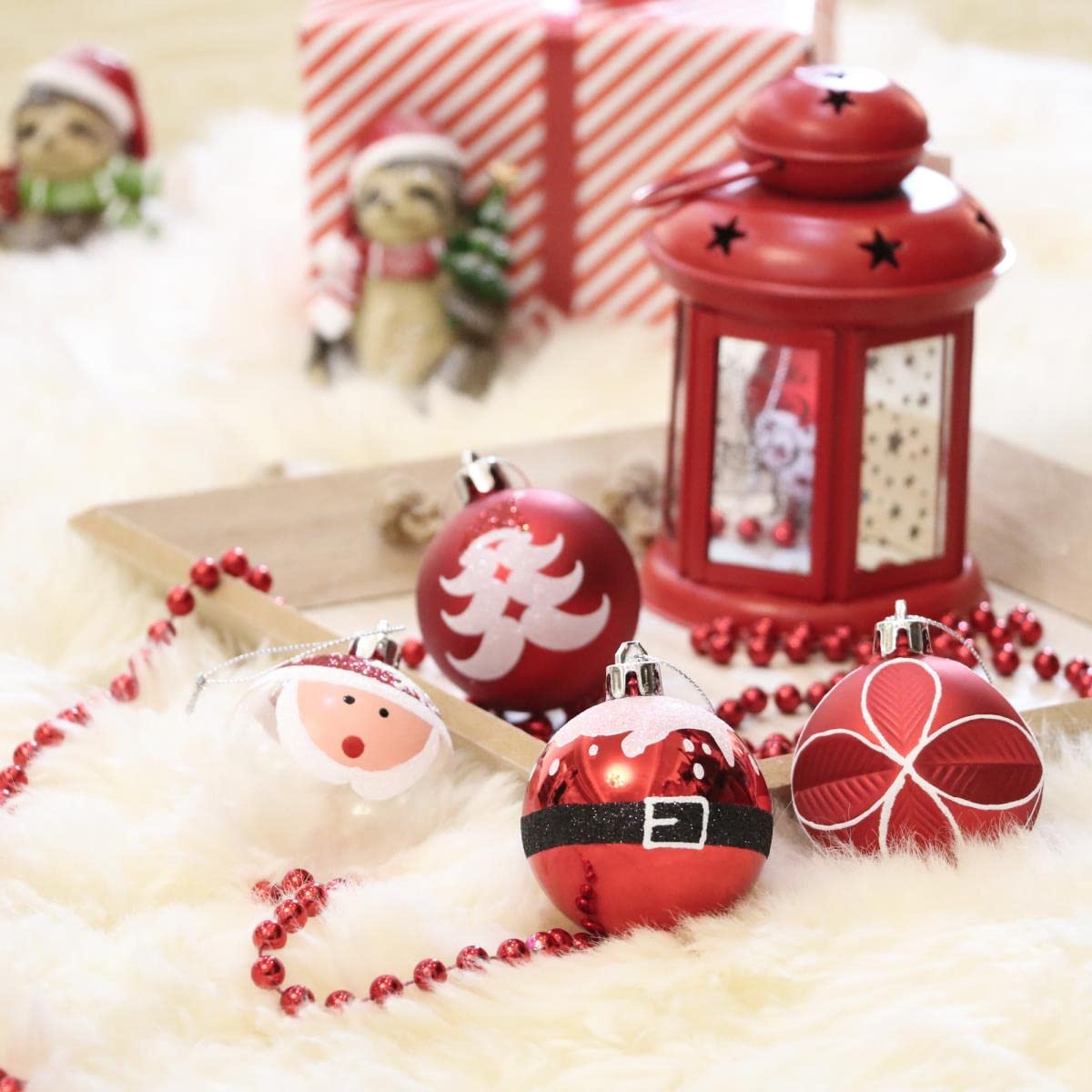 9pcs Weihnachtskugeln 6cm Weihnachtsbaum hängende Kugel Weihnachtsschmuck Kugeln für Baum Neujahr Dekor-Blau,6cm