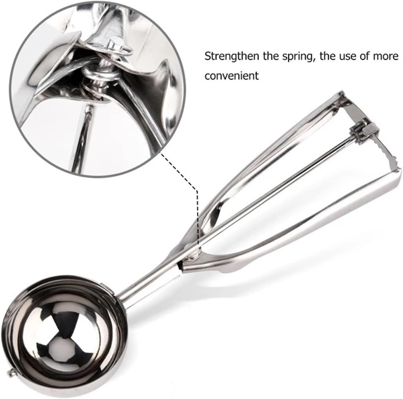 1/2pcs 5cm Stainless Steel Ice Cream Scoop - For Mashed Potatoes and Watermelon Balls(2pcs)