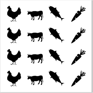 Wedding Food Stickers, 0.78 Inch Meal Choice Stickers for Place Cards, 320Pcs Cow Chicken Fish Carrot Food Choice Sticker for Party Seating