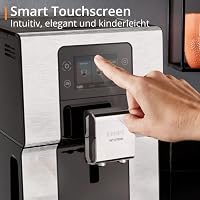 KRUPS Kaffeemaschine für Kaffeebohnen, Druck 15 bar, 17 Getränke, Kaffeebohne mit Mahlwerk, One Touch Cappuccino-System, Touchscreen, Kontrollleuchten, Intuition Experience, Schwarz EA876D10 – Ansicht 4