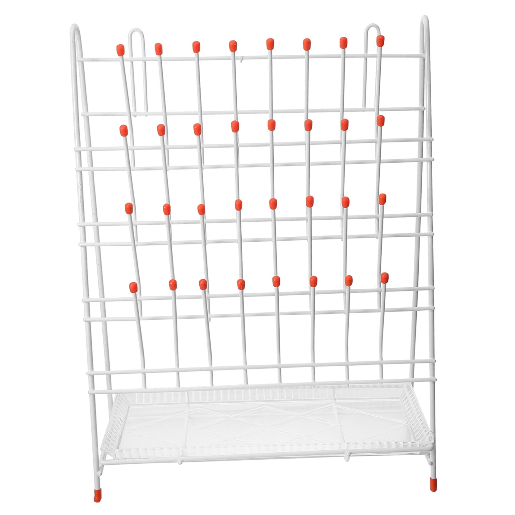 Gradilla Para Secar Tubos De Laboratorio De 32 Ranuras, Rejilla De Drenaje De Hierro Revestimiento Plástico, Escurridor Compacto Para Frascos y Tubos De Ensayo, Adecuado Para Uso Laboratorio