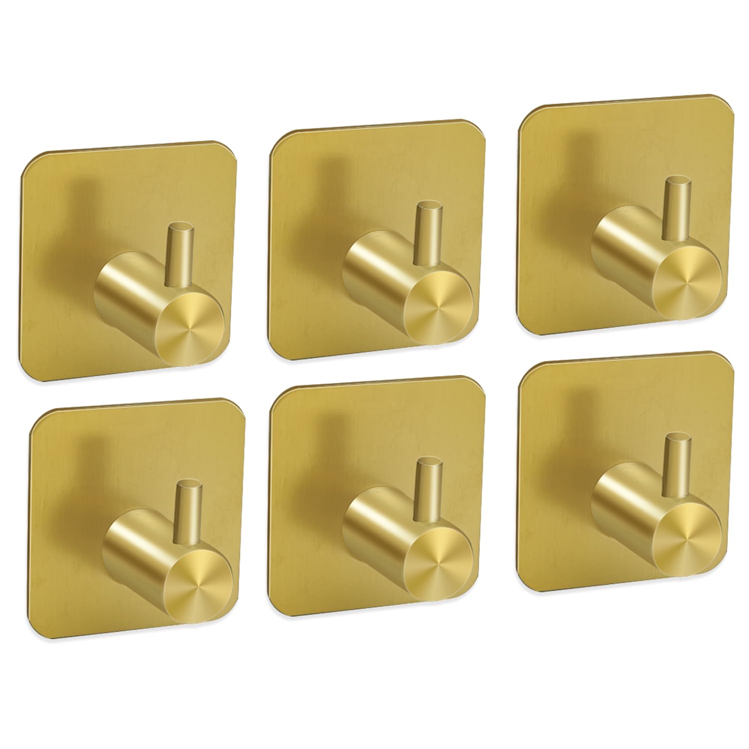 Generico Set 6 Ganci Adesivi In Acciaio Inox 304 - Portasciugamani E Appendini Per Cucina E Bagno, Senza Forare, Carico Max 5kg, Design Moderno Nero