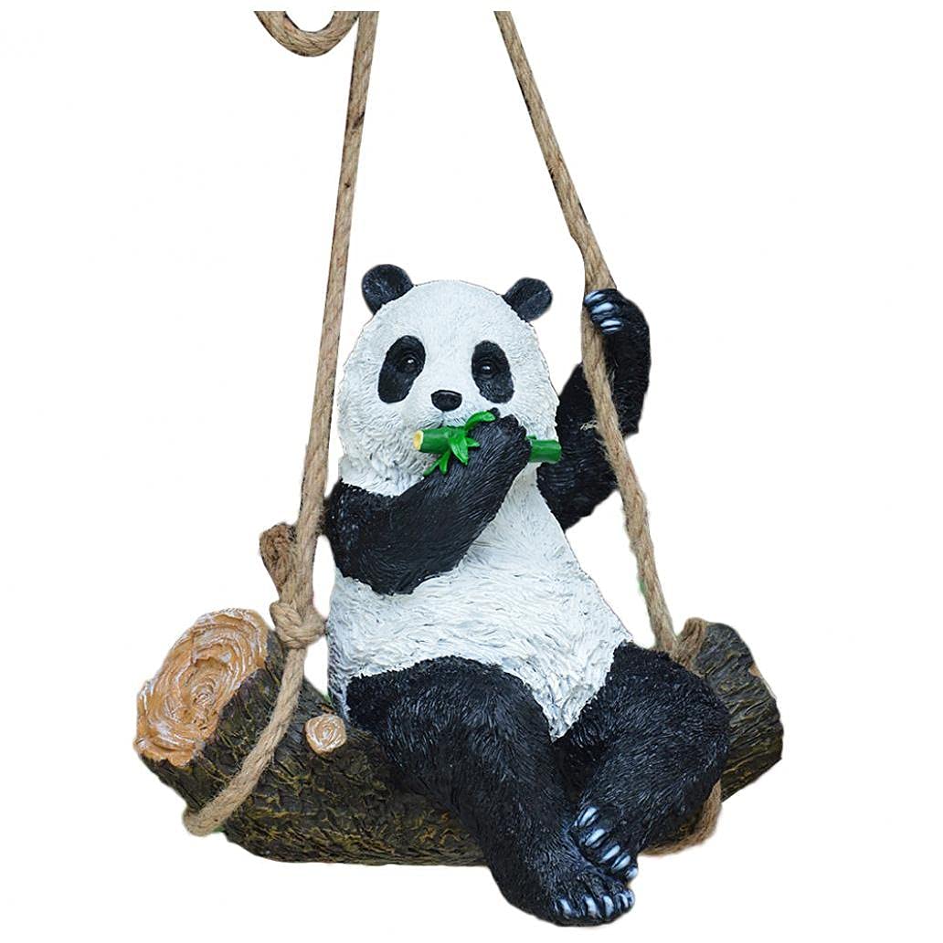 Sculpture panda en résine haute finition pour décoration extérieure durable