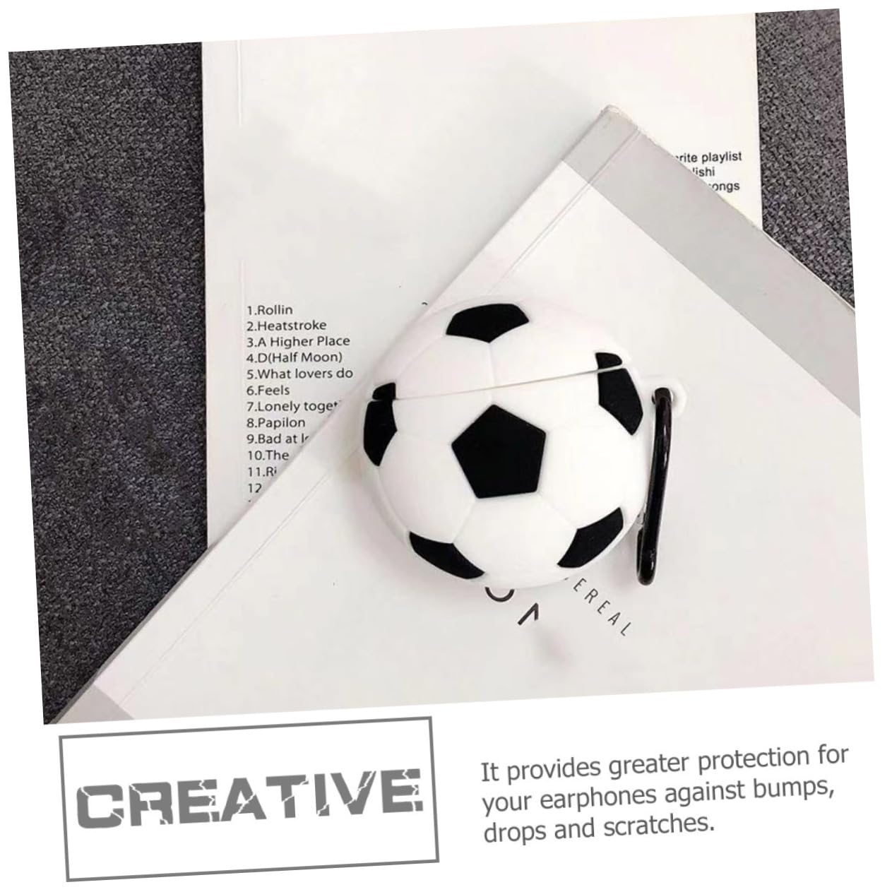 HOMSFOU 4 Fundas para Auriculares con Forma De Fútbol Únicas para Facilitar Su Transporte.