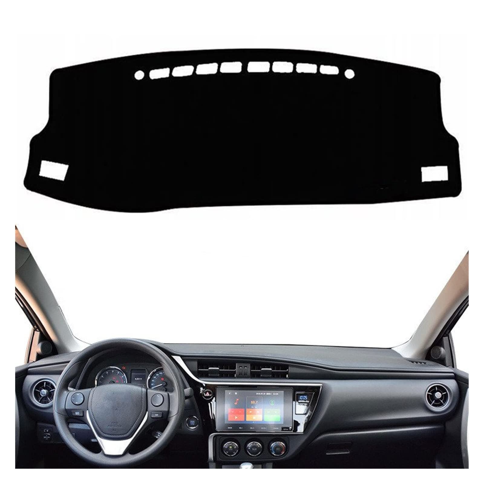 Cubierta Salpicadero Para Toyota Para Corolla Para Auris Para ZRE182 2014-2018 Alfombrilla Protectora Para Salpicadero Alfombrilla Protectora Para Visera Alfombrilla salpicadero ( Talla : LHD Black )