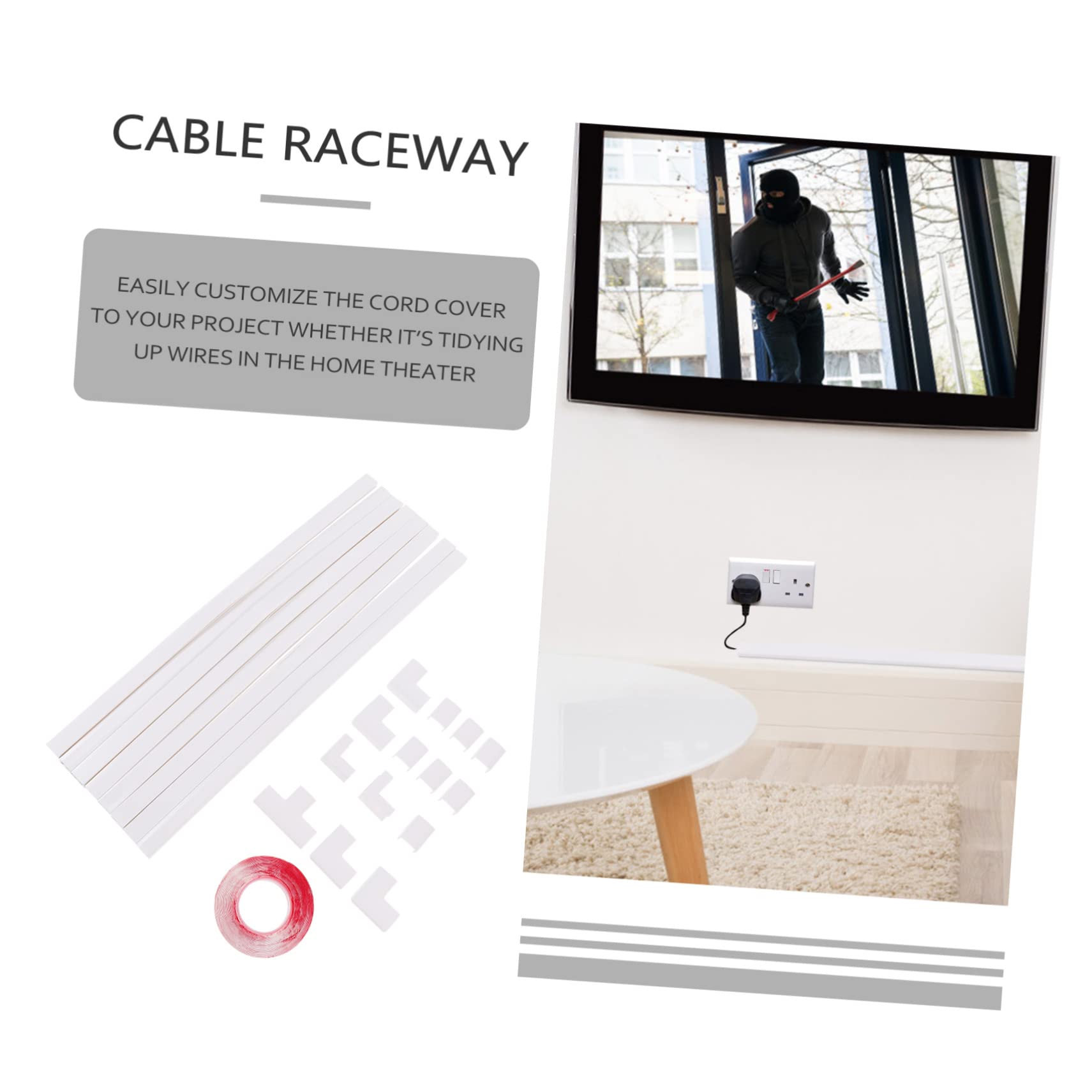 Housoutil Herramienta De Enrutamiento Canalea para Cables Gestión De Cables De Ocultador De para De Altavoz Ethernet y TV Pared