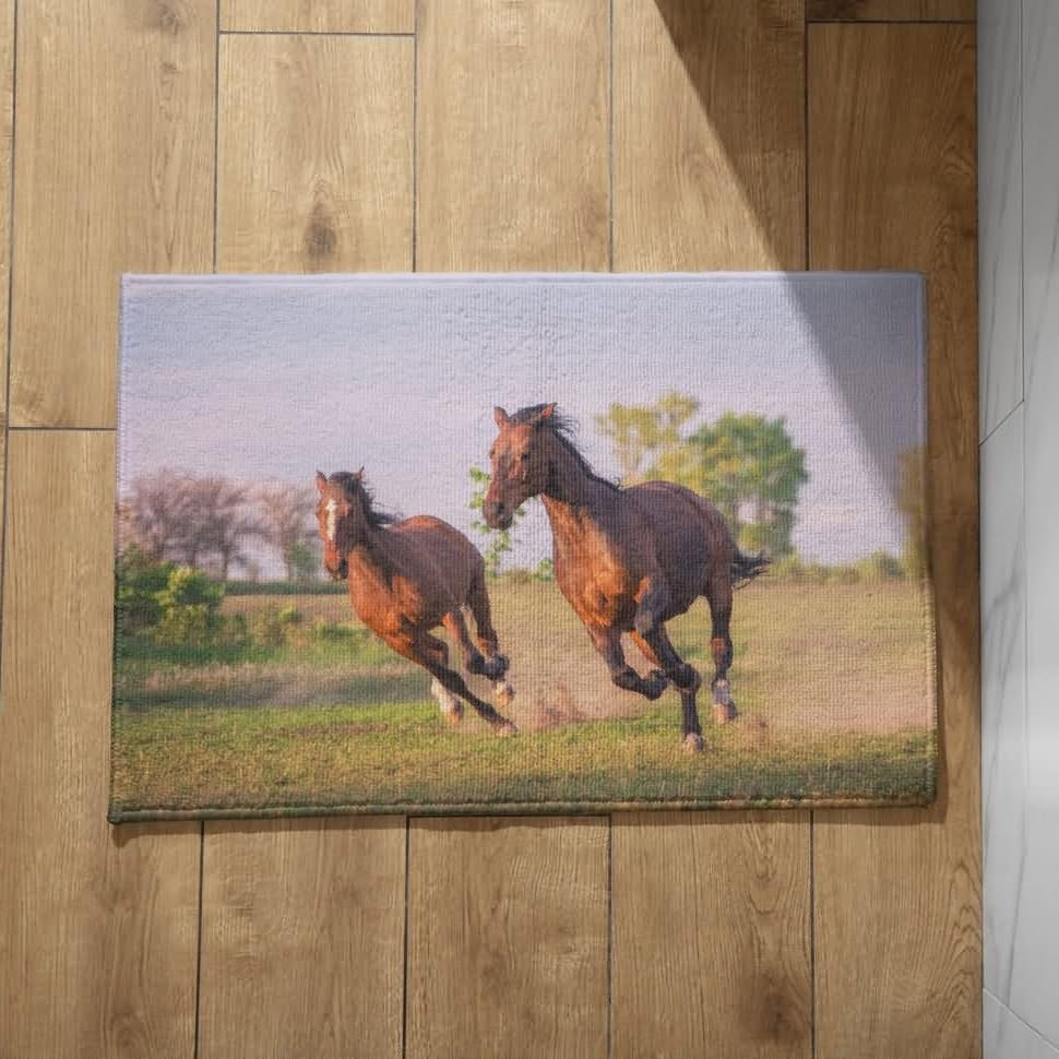 Tapis de sol cuisine CEVAN de style paillasson intérieur cheval