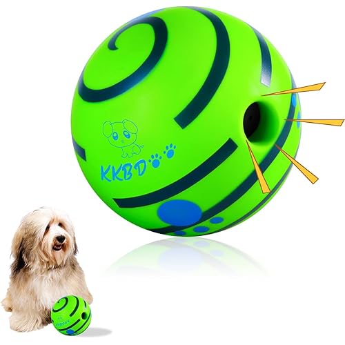 KKBDOO Wobble Giggle Ball for Dogs, Interactive Dog Toys for Boredom, Durable Wobble Ball, Fun Giggle Sounds Wiggle Ball, Active Rolling Ball for Small Dogs-2.75 inch