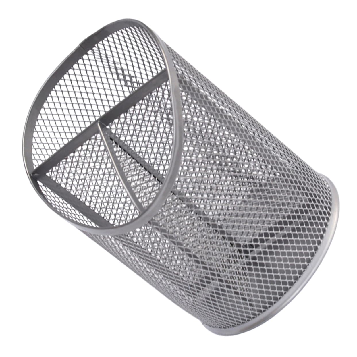 NUOBESTY 3 Pezzi Portapenne in Metallo Contenitore Per Scrivania Organizer Da Scrivania in Argento Portapenne