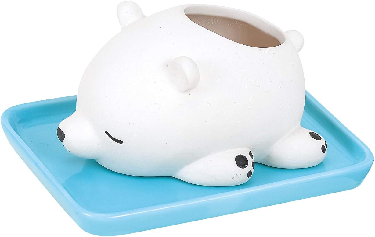 りぶはあと 素焼き加湿器 ねむねむアニマルズ いよいよ人気ブランド しろくまのラッキー 約w8xd10xh6cm 11