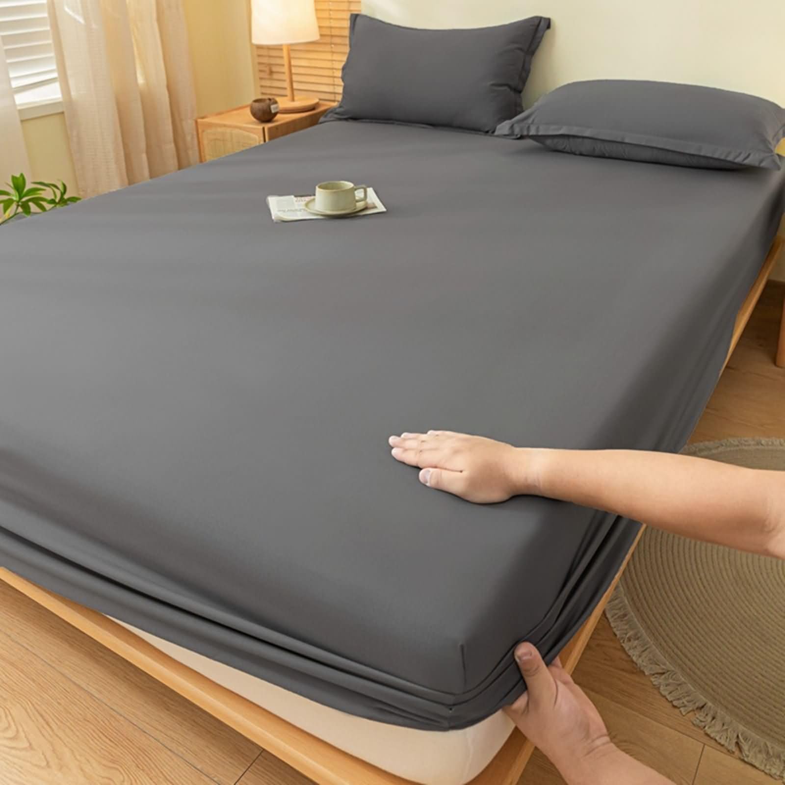 Homxi Drap Et Drap Housse,180 X 220 CM,Linge De Lit