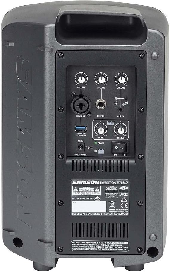 SAMSON Expedition Express Plus 75-Watt Rechargeable Bluetooth Portable Power Amplifier Speaker Wired Mic