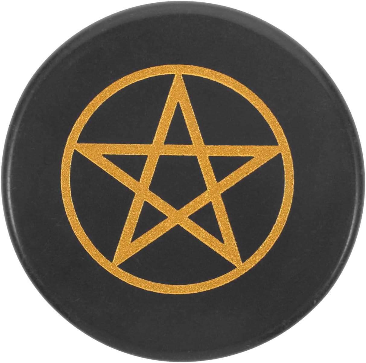 Pentagram Obsidian Stone Desk Ornament 2.12 Inch Decorative Natural Obsidian Crystal for Home Office Desktop Display and Gift