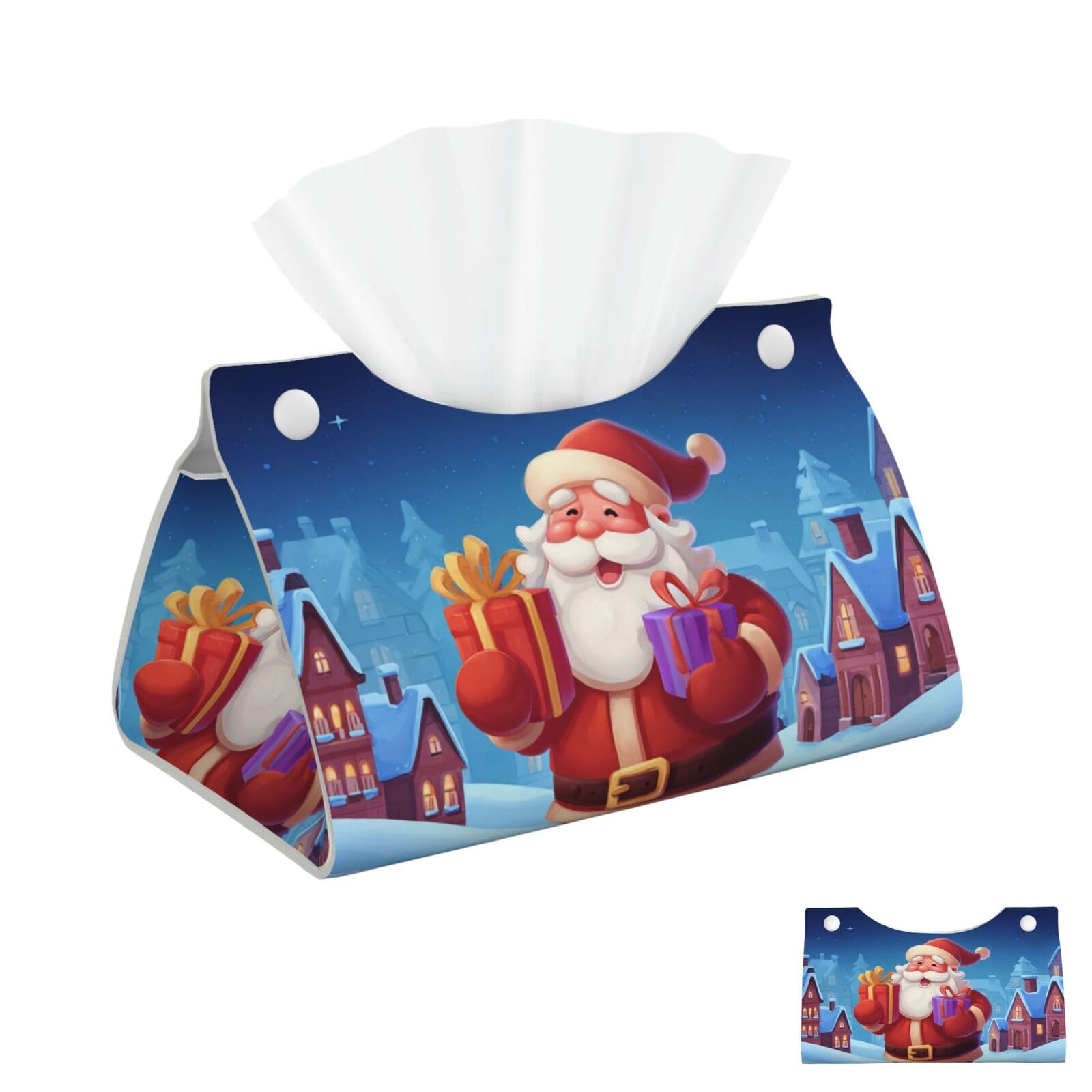 Christmas Santa Claus Tissue Box Cover Square Cube Boxes
