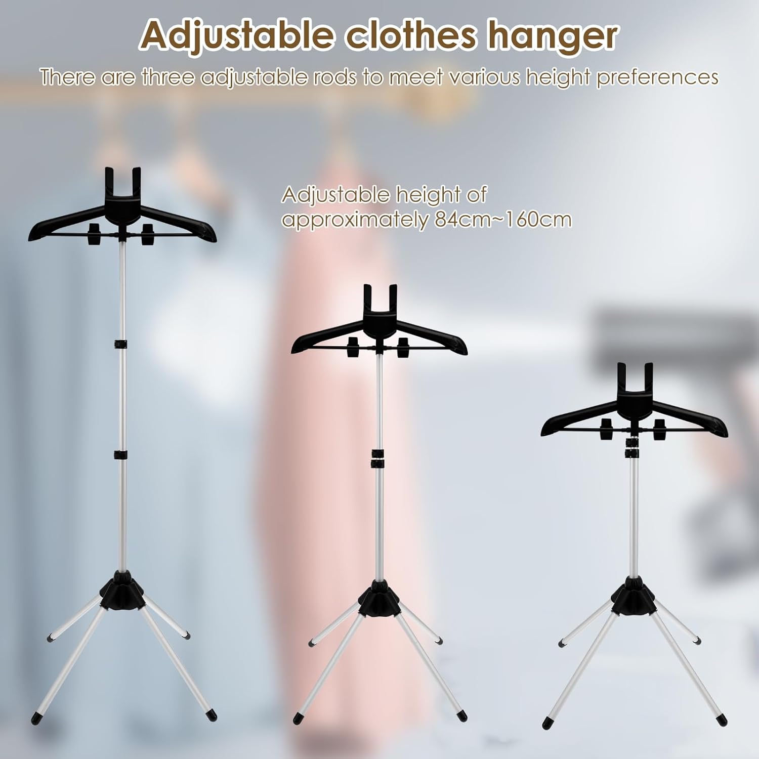 Clothes Steamer Stand, Garment Steamer Hanger with Ironing Gloves, Adjustable Clothes Steamer, Foldable Portable Steamer Clothes Rack for Steaming Pants Jeans Skirts