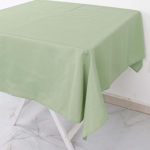 Miniatura 2 de Tableclothsfactory 54x54 verde salvia al por mayor ropa de cama de poliéster sin costuras mantel cuadrado de lino para banquete de boda fiesta